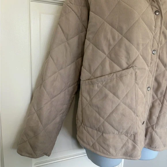 BE COOL Quilted Button-Front Jacket in Taupe - Picture 2 of 4